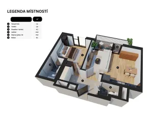 Pronájem bytu 2+kk, Praha - Libeň, Smrčkova, 55 m2