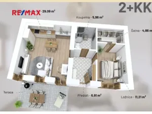 Pronájem bytu 2+kk, Třeština, 56 m2