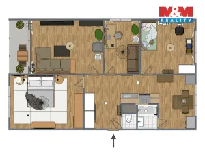 Pronájem bytu 4+1, Jirkov, Krušnohorská, 79 m2