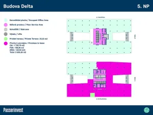 Pronájem kanceláře, Praha - Michle, Za Brumlovkou, 2030 m2