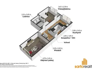 Prodej bytu 2+1, Ústí nad Labem, Maková, 60 m2