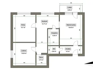 Prodej bytu 3+1, Slavičín, Okružní, 72 m2