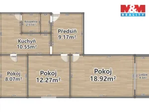 Pronájem bytu 3+1, Poběžovice, Budovatelů, 69 m2