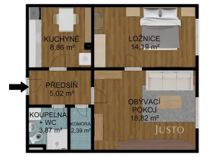 Pronájem bytu 2+1, Písek, Budějovická, 53 m2