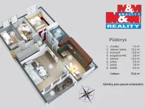 Prodej bytu 3+1, Ústí nad Labem - Severní Terasa, Ježkova, 78 m2