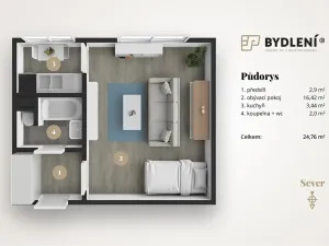 Prodej bytu 1+1, Hrob, Rybniční, 27 m2