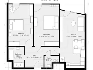 Pronájem bytu 3+kk, Praha - Letňany, Škrábkových, 85 m2