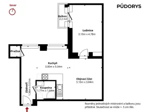 Pronájem bytu 2+kk, Praha - Žižkov, Žerotínova, 52 m2