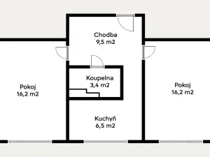 Pronájem bytu 2+1, Kadaň, Na Podlesí, 55 m2
