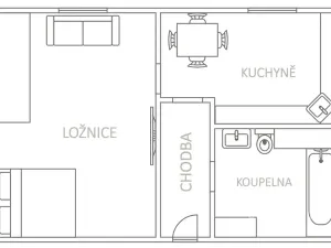 Pronájem bytu 2+1, Bílina, Sídliště Za Chlumem, 35 m2