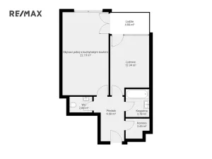 Pronájem bytu 2+kk, Praha - Radlice, U Komína, 53 m2