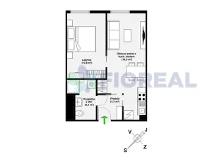 Pronájem bytu 2+kk, Praha - Žižkov, Hartigova, 45 m2