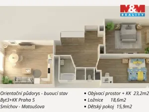 Prodej bytu 3+kk, Praha - Smíchov, Matoušova, 76 m2