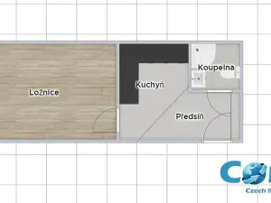 Pronájem bytu 1+1, Praha - Karlín, Peckova, 29 m2