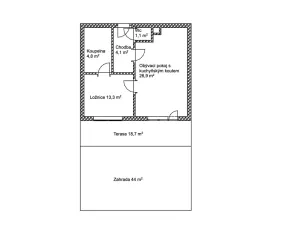Pronájem bytu 2+kk, Praha - Zličín, Lipovská, 52 m2
