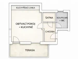 Prodej bytu 1+kk, Želešice, 24. dubna, 34 m2