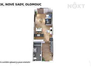 Pronájem bytu 1+kk, Olomouc, Věry Pánkové, 36 m2