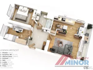 Prodej bytu 3+1, Slaný, Bezručova, 70 m2