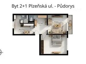 Prodej bytu 2+1, České Budějovice, Plzeňská, 50 m2