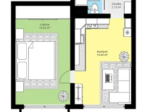 Prodej bytu 1+1, Velešín, Sídliště, 35 m2