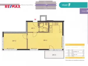 Pronájem bytu 2+kk, Horoměřice, Karla IV., 53 m2