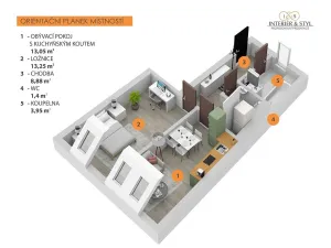 Pronájem bytu 2+kk, Praha, Plzeňská, 43 m2