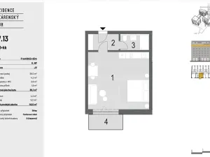 Prodej bytu 1+kk, Brno, Bratislavská, 44 m2