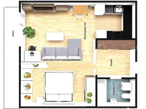 Pronájem bytu 1+kk, Brno - Horní Heršpice, Jižní, 43 m2