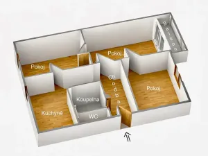 Prodej bytu 3+1, Kyjov, Sídliště Za Stadionem, 67 m2