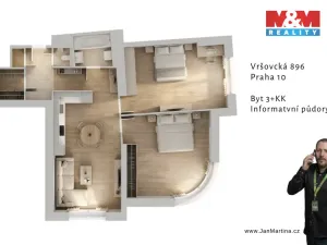 Prodej bytu 3+kk, Praha - Vršovice, Vršovická, 87 m2