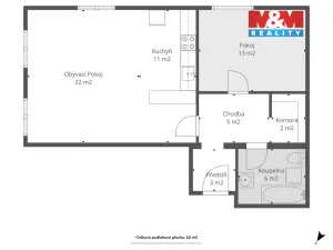 Prodej bytu 2+kk, Hostomice, Tyršovo náměstí, 61 m2