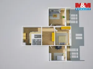 Pronájem bytu 3+1, Teplice, Palackého, 79 m2