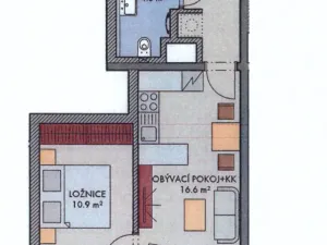 Pronájem bytu 2+kk, Praha - Dolní Měcholupy, Honzíkova, 52 m2