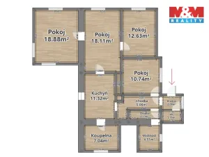 Prodej rodinného domu, Poběžovice, Masarykova, 94 m2