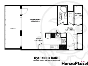 Prodej bytu 1+kk, Praha - Bohnice, Poznaňská, 57 m2