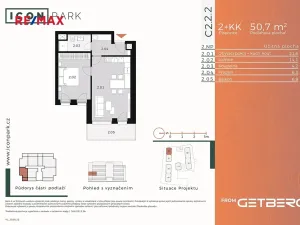 Pronájem bytu 2+kk, Kladno, Ke křížku, 51 m2