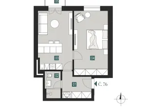 Prodej bytu 2+kk, Praha - Smíchov, Pecháčkova, 50 m2