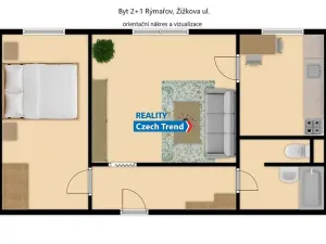 Pronájem bytu 2+1, Rýmařov, Žižkova, 46 m2