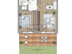 Prodej bytu 2+kk, Praha - Košíře, Naskové, 52 m2