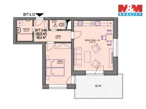 Prodej bytu 2+kk, Brno - Žebětín, Sentická, 49 m2