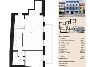 Prodej bytu 2+kk, Bystřice nad Pernštejnem, Masarykovo náměstí, 62 m2