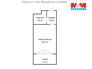 Pronájem bytu 1+kk, Praha, Mezi vodami, 30 m2
