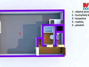 Prodej bytu 1+kk, Ústí nad Labem - Krásné Březno, V Oblouku, 31 m2