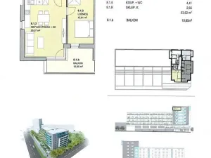Pronájem bytu 2+kk, Hradec Králové, Kubelíkova, 54 m2