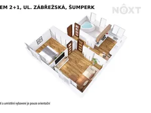Pronájem bytu 2+1, Šumperk, Zábřežská, 55 m2
