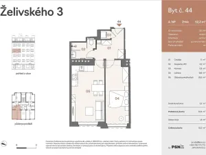 Prodej bytu 2+kk, Praha - Žižkov, Jana Želivského, 47 m2