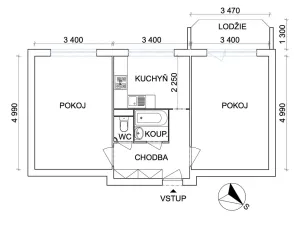 Prodej bytu 2+1, Karviná - Ráj, Školská, 53 m2