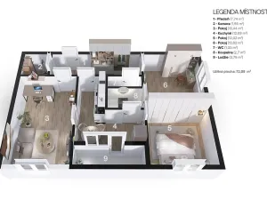 Prodej bytu 3+1, Brno, Kuršova, 74 m2