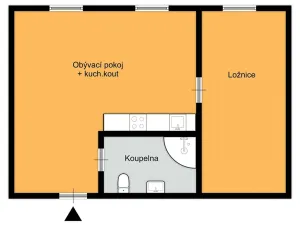 Pronájem bytu 2+kk, Praha - Holešovice, Kamenická, 40 m2