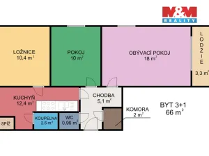 Prodej bytu 3+1, Česká Třebová, Křib, 66 m2
